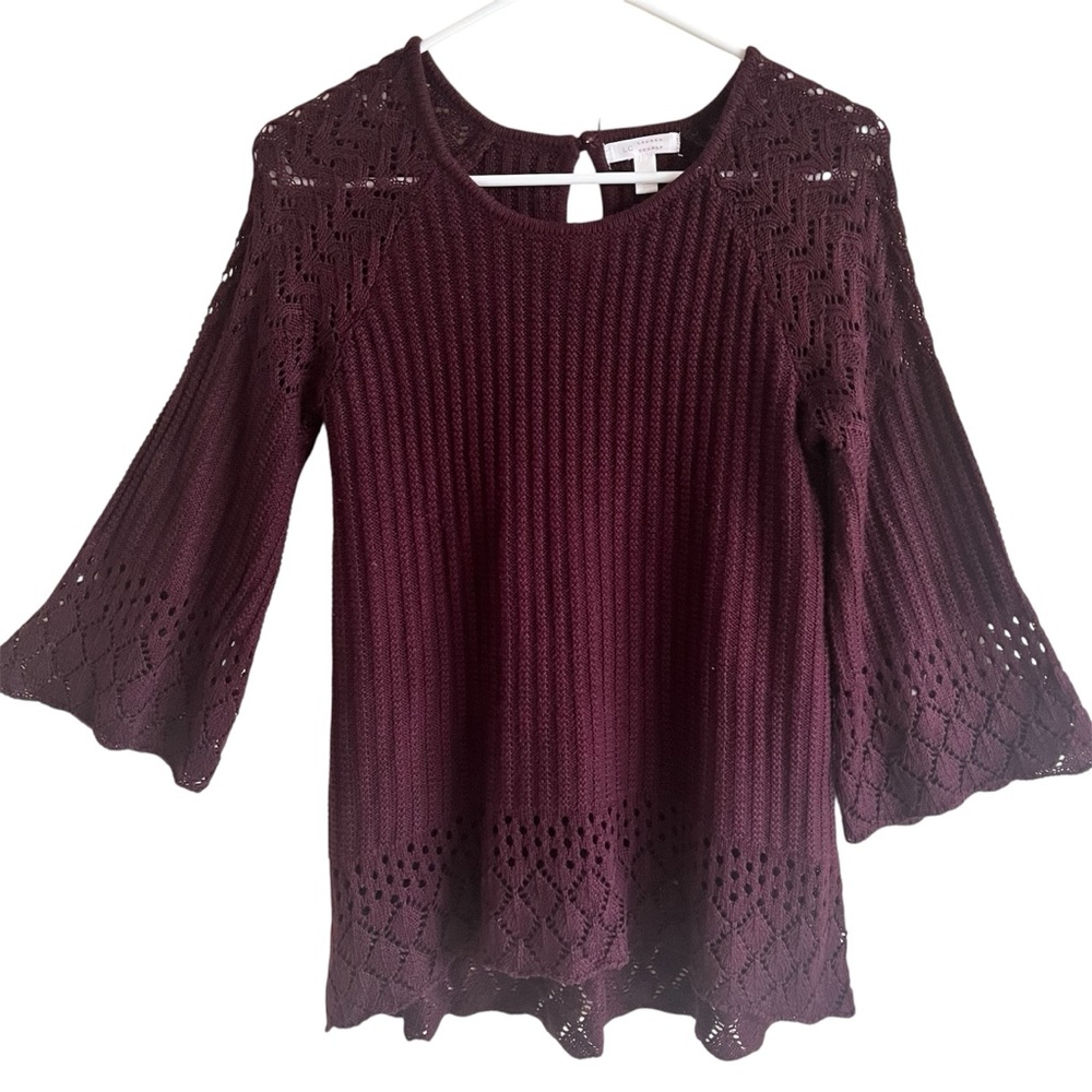 LC Lauren Conrad Burgundy Knit Sweater